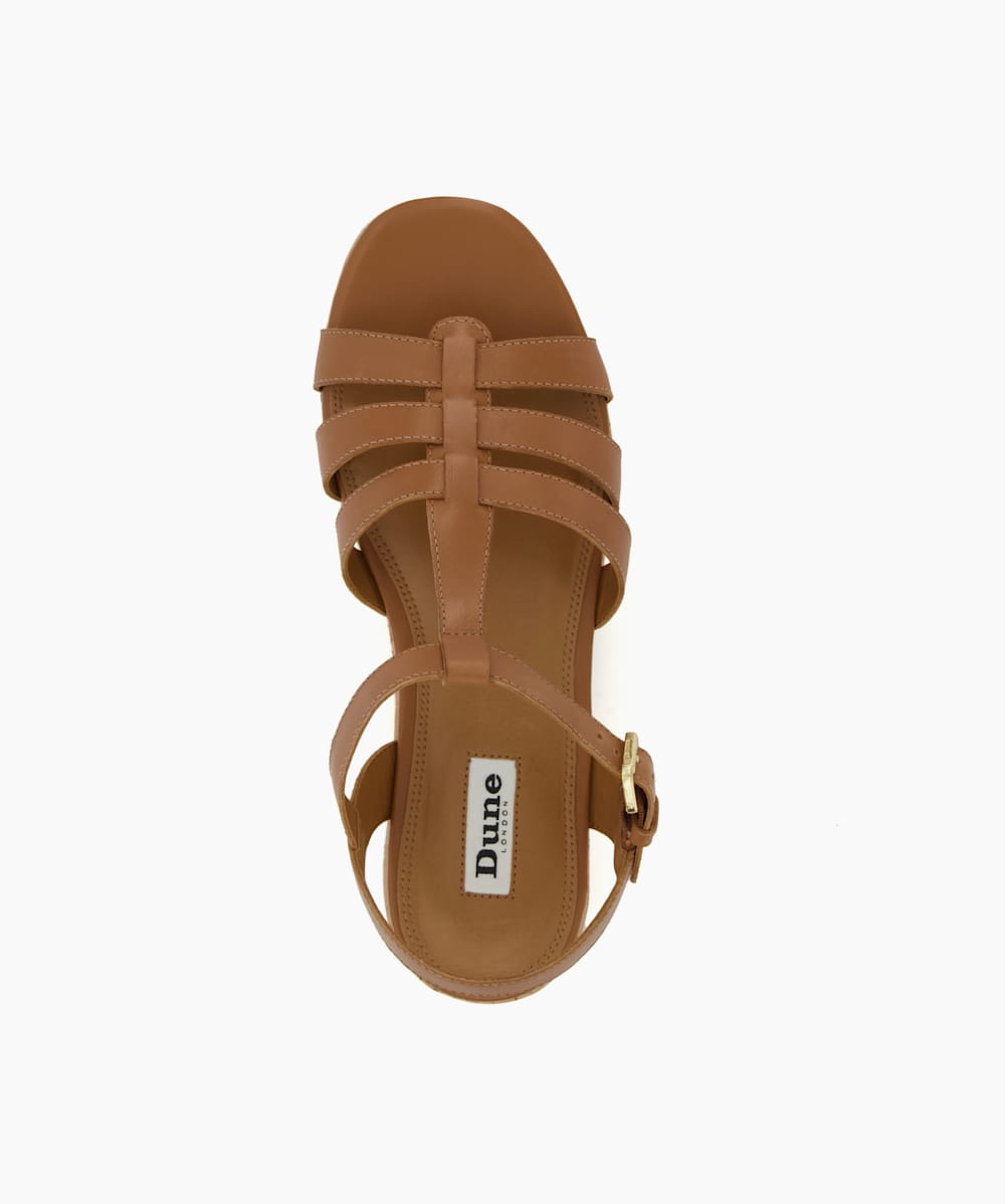 Dune tan on sale leather sandals