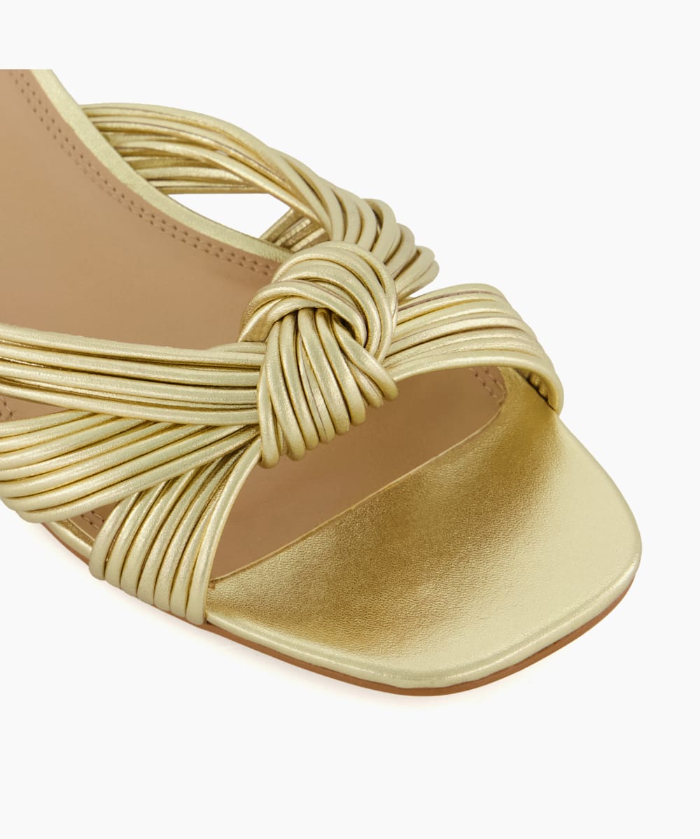Gold shop knot sandals