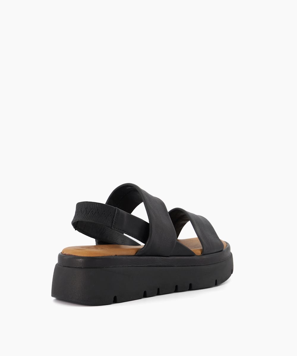 Location Black Padded Flatform Sandals Dune London