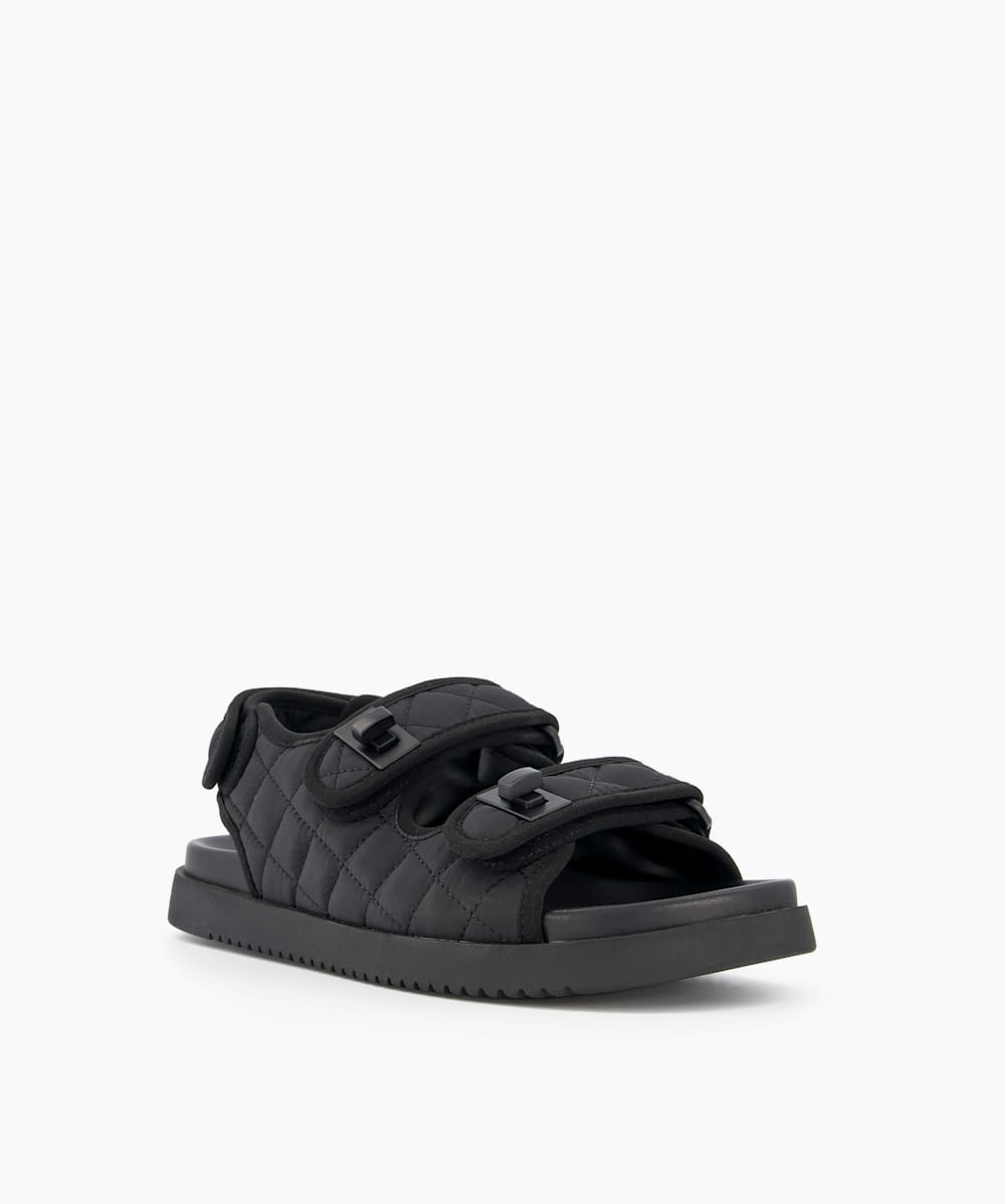 Lockstockk Black Double Strap Flat Sandals Dune London