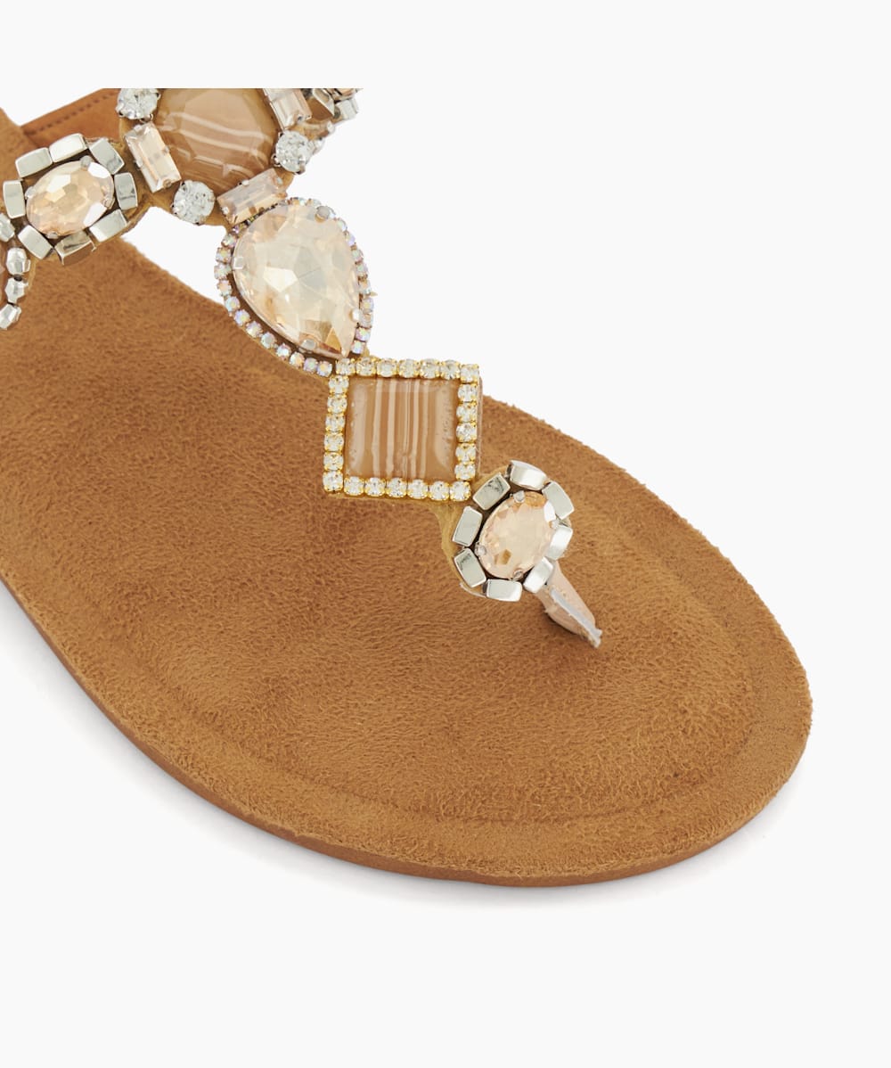 Jeweled shop thong sandals