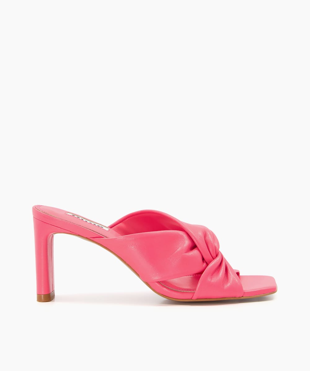 Hot pink top mule sandals
