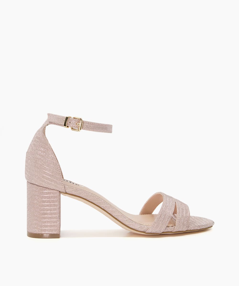 Rose gold low hotsell block heel sandals