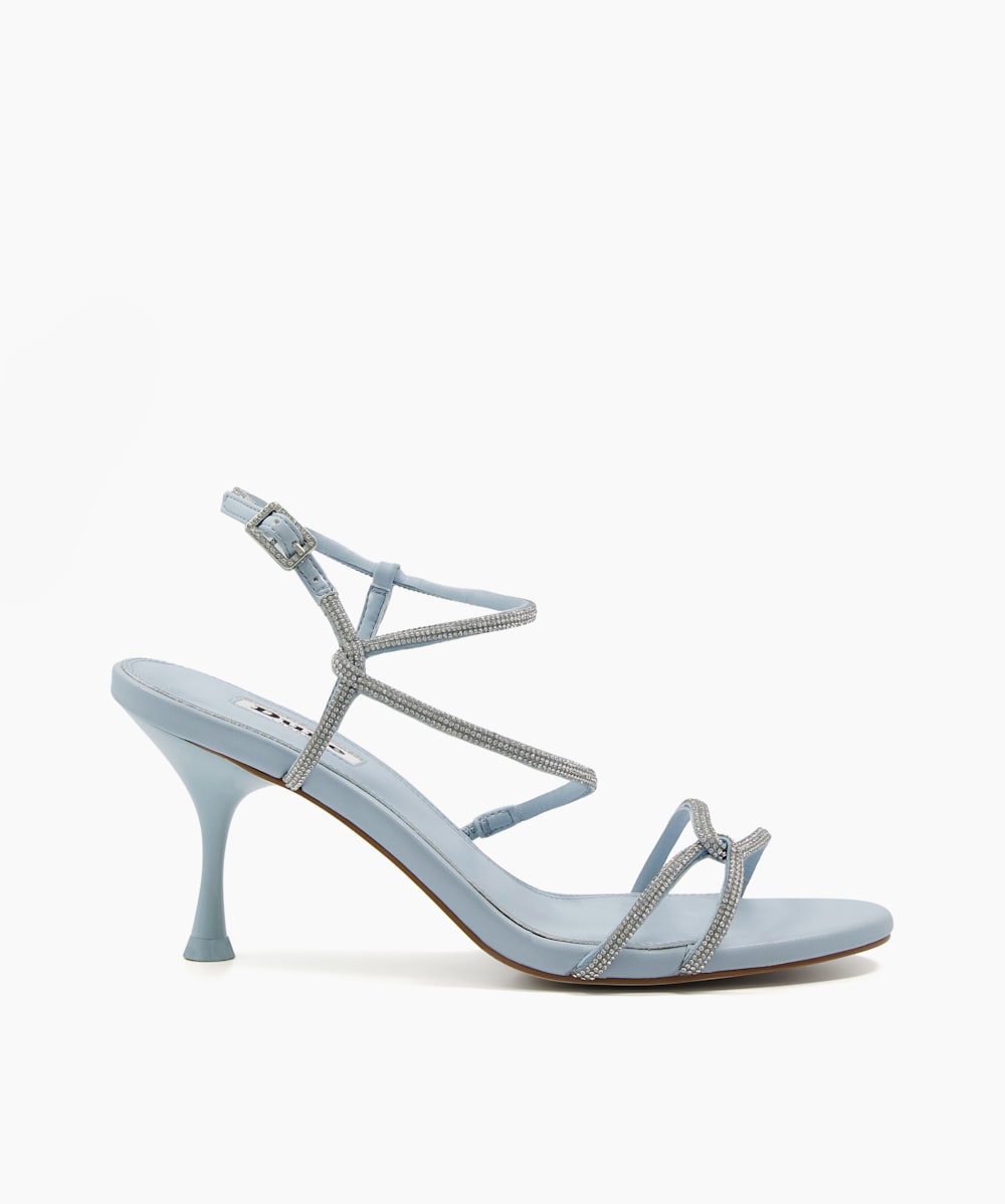 Majestys Blue Sparkle Strappy Sandals Dune London