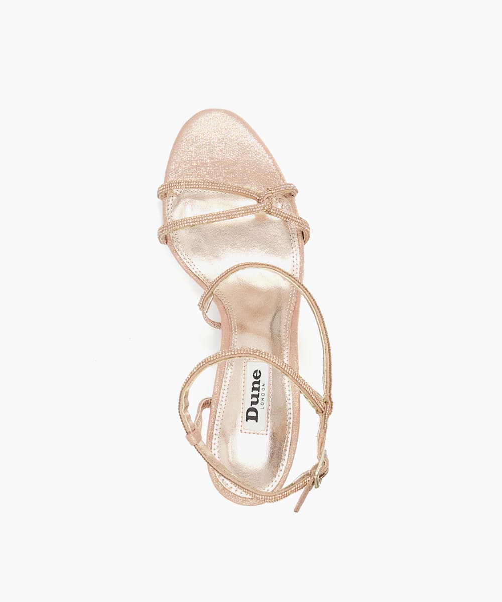 Dune strappy rose clearance gold heeled sandal