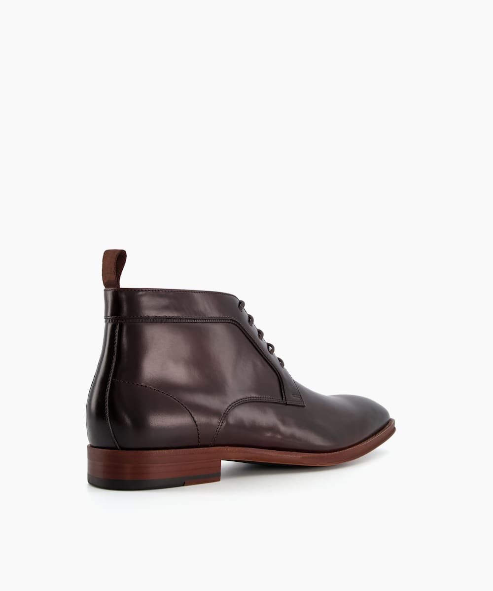 Mall Brown Leather Lace up Chukka boots Dune London