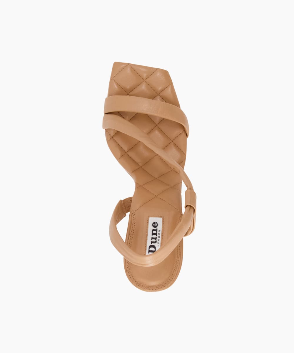 Marbled Karamell Slingback Sandalen mit eckiger Zehenpartie und