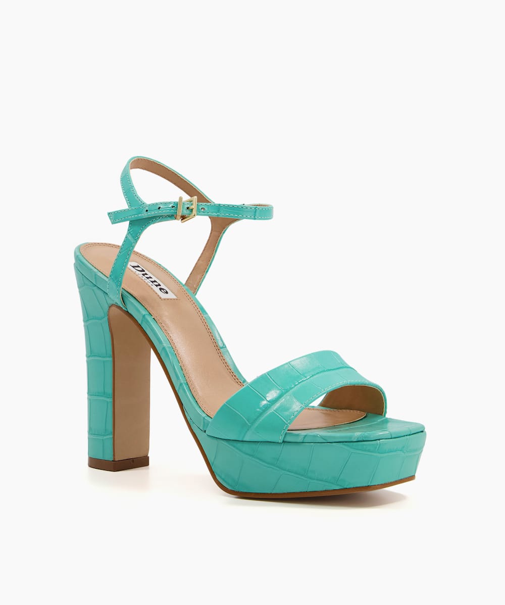 Turquoise block heels top