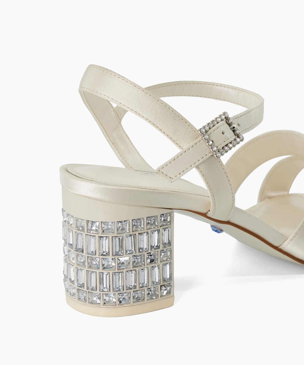 Jewelled block cheap heel sandals