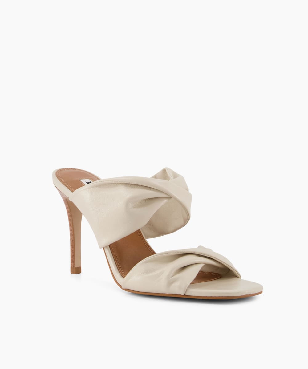 Mettle Nude Knotted Front High Heeled Mule Sandals Dune London