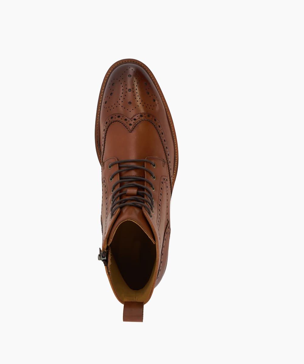 Dune brogue boots in tan sales