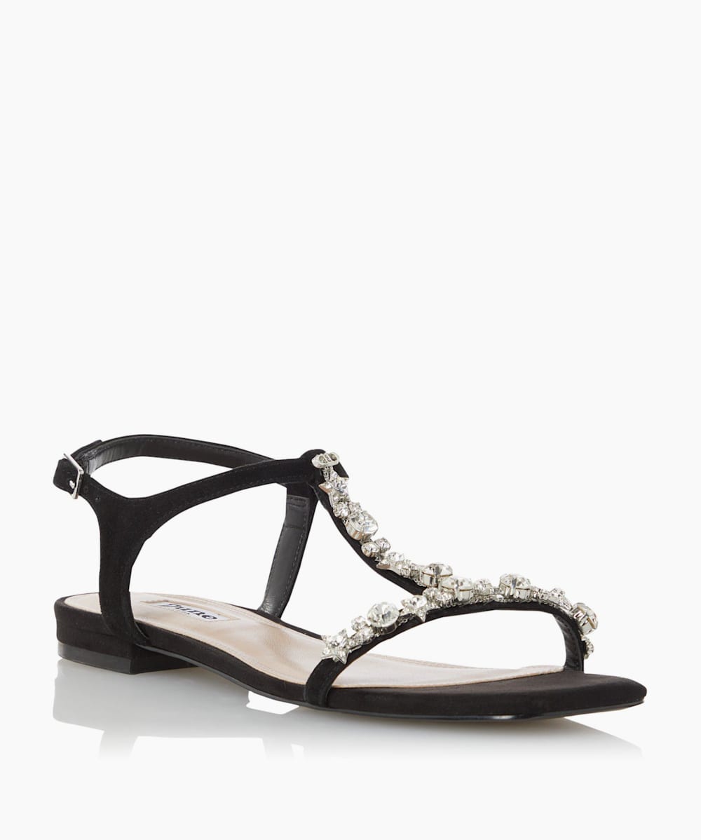 dune black suede sandals
