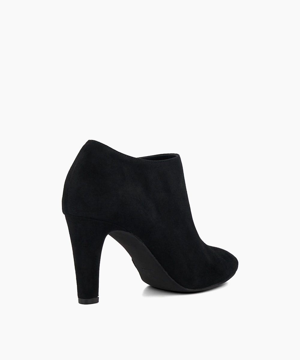 Opinion Black Heeled Suede Black Ankle Boots Dune London