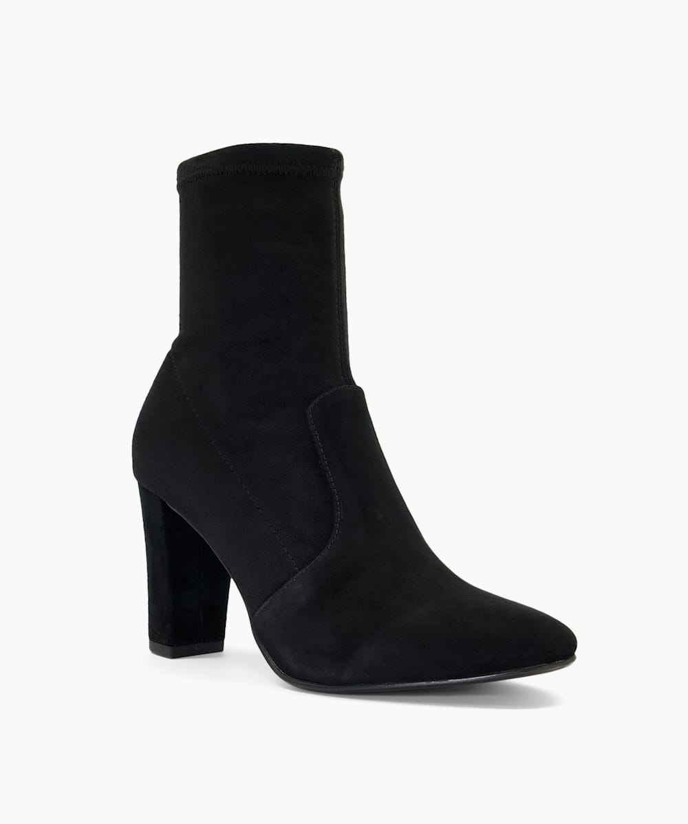 Sock style heeled ankle boots sale