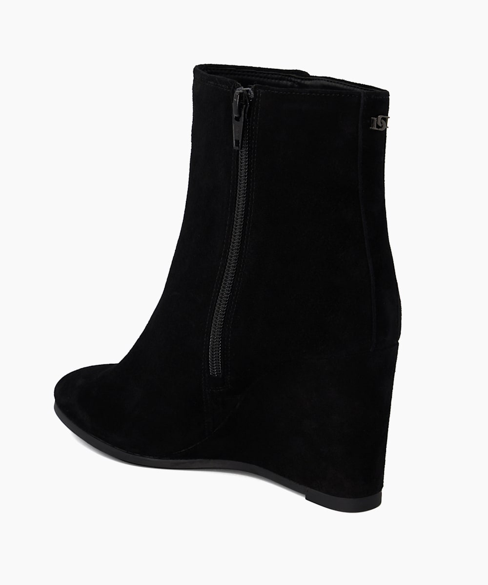 Black suede 2025 wedge boots