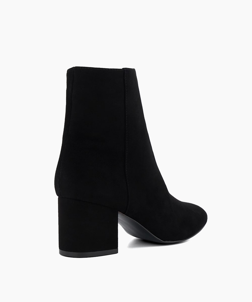 Ottack Black Suede Block Heel Ankle Boots Dune London