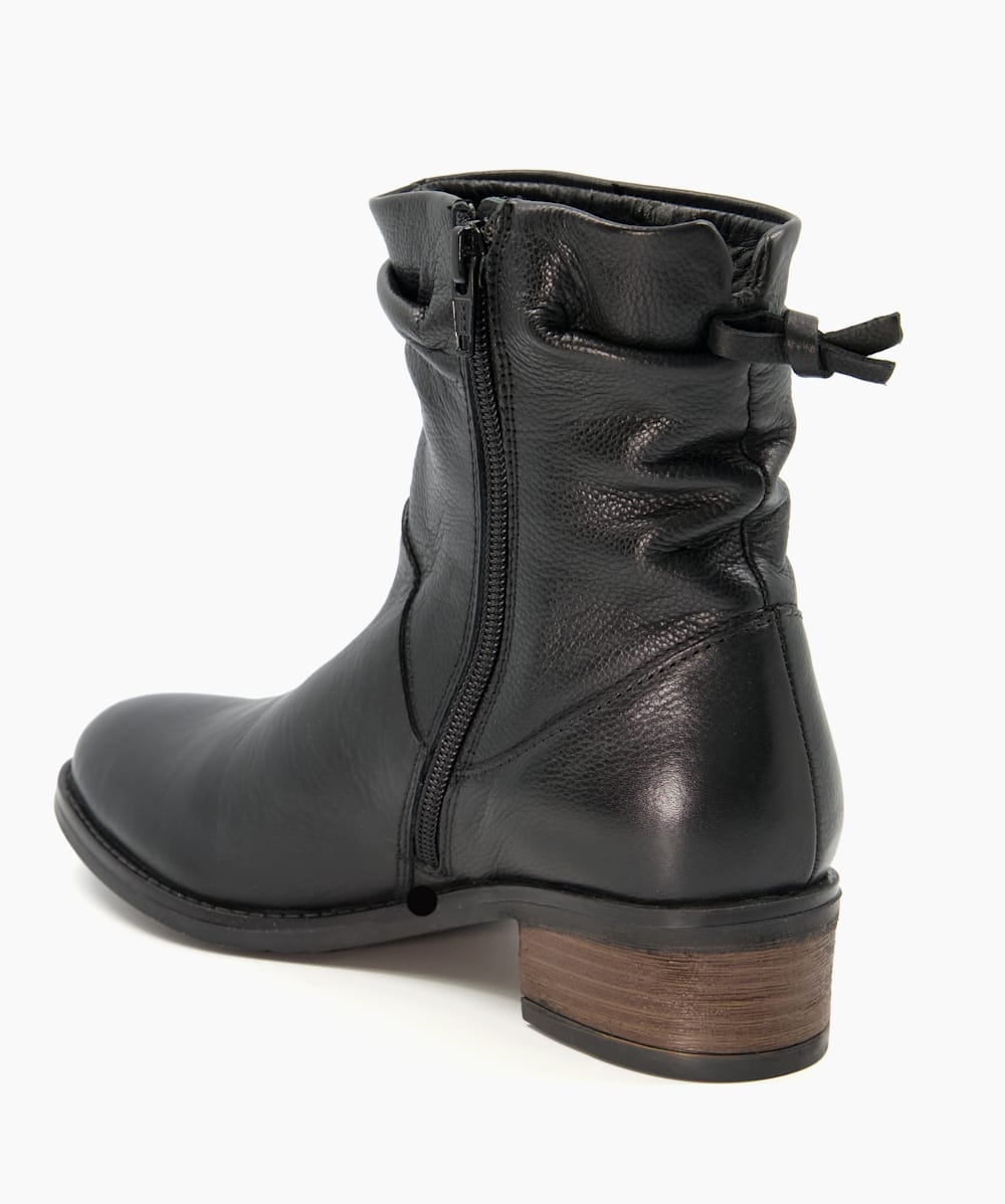 Pagerss Black Ruched Side Zip Ankle Boots Dune London