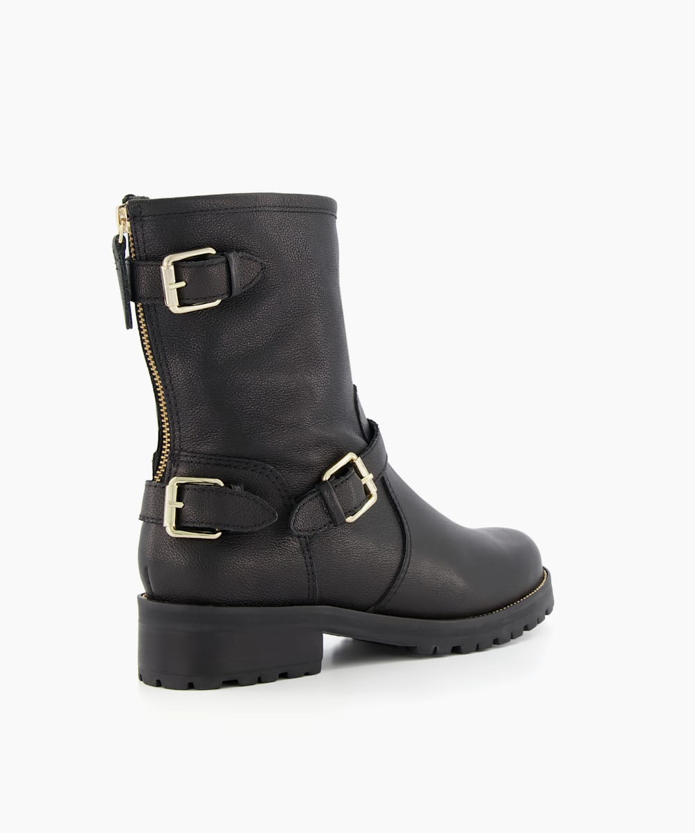 Sur mesure - Bottes western cuir noir à brides - Bottes moto sur mesure