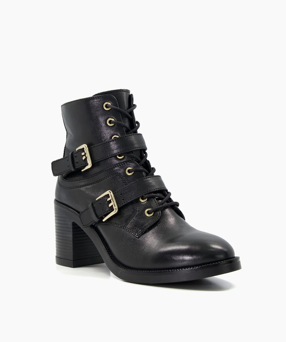 Dune black leather boots top