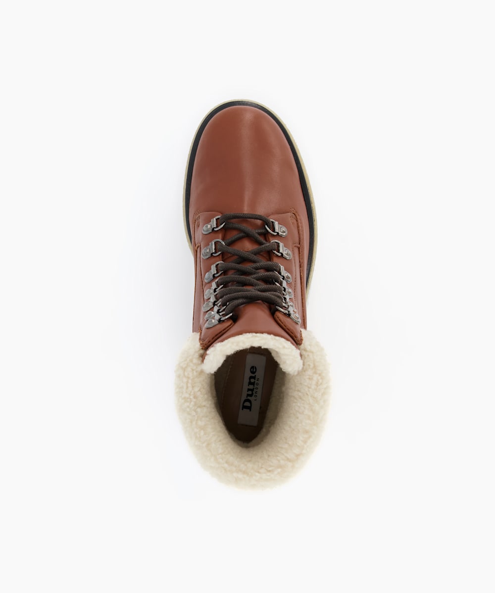 Pattons Tan Warm Lined Leather Hiking Boots Dune London