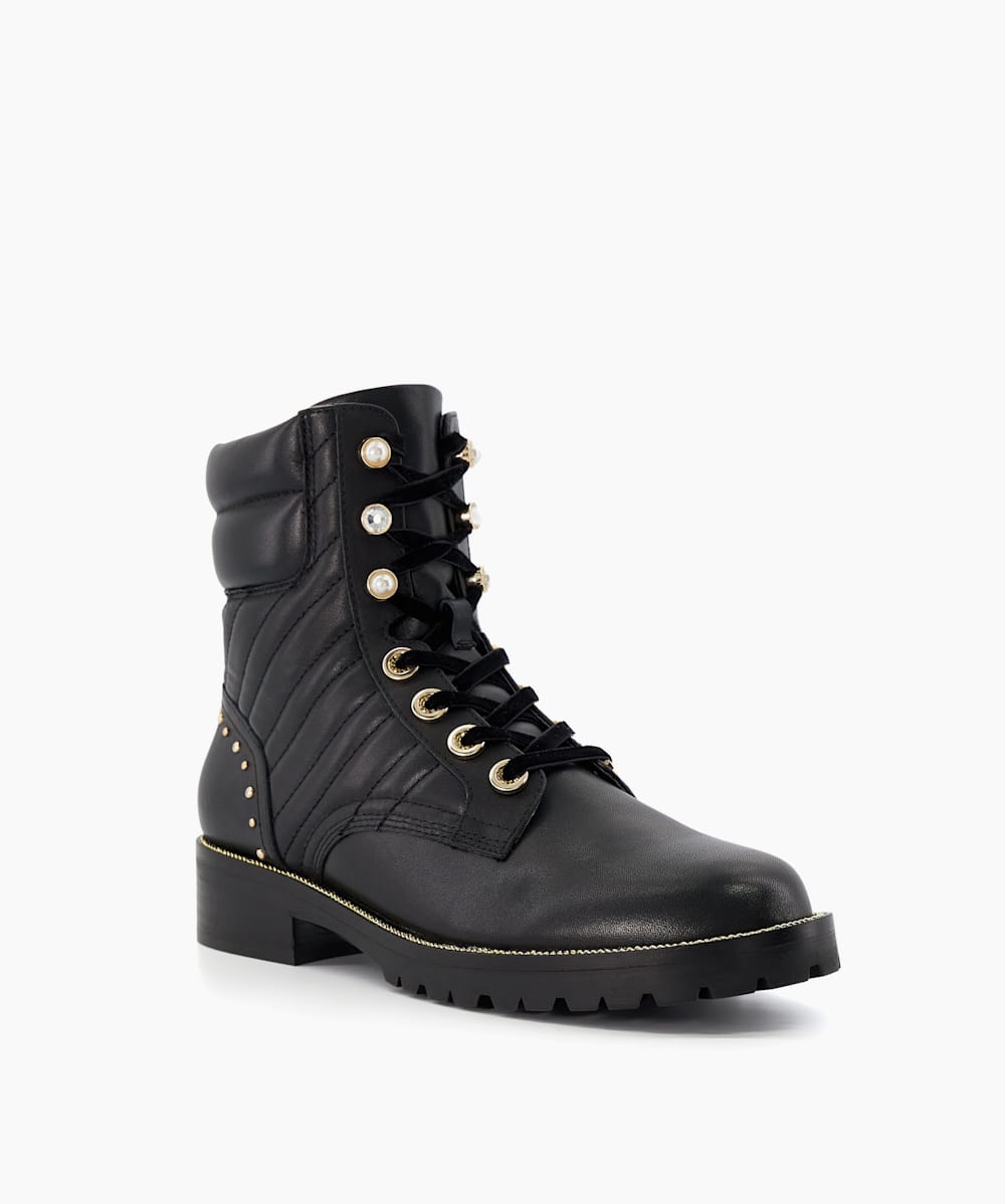 Black pearl biker boots shop