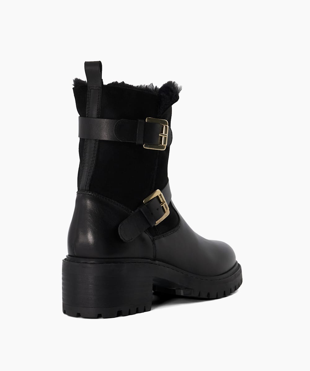 Lined sales biker boots