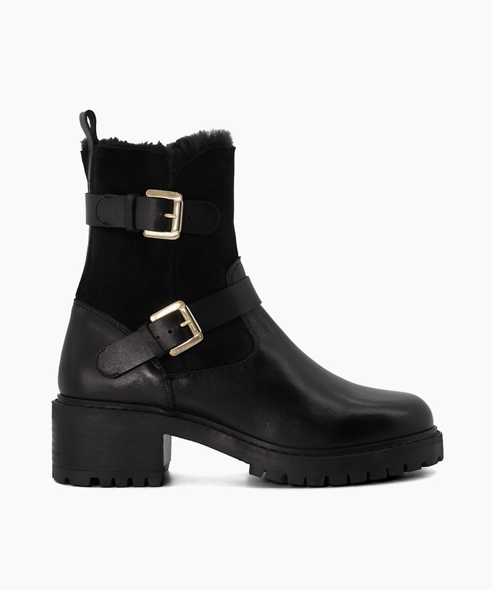 Lined sales biker boots