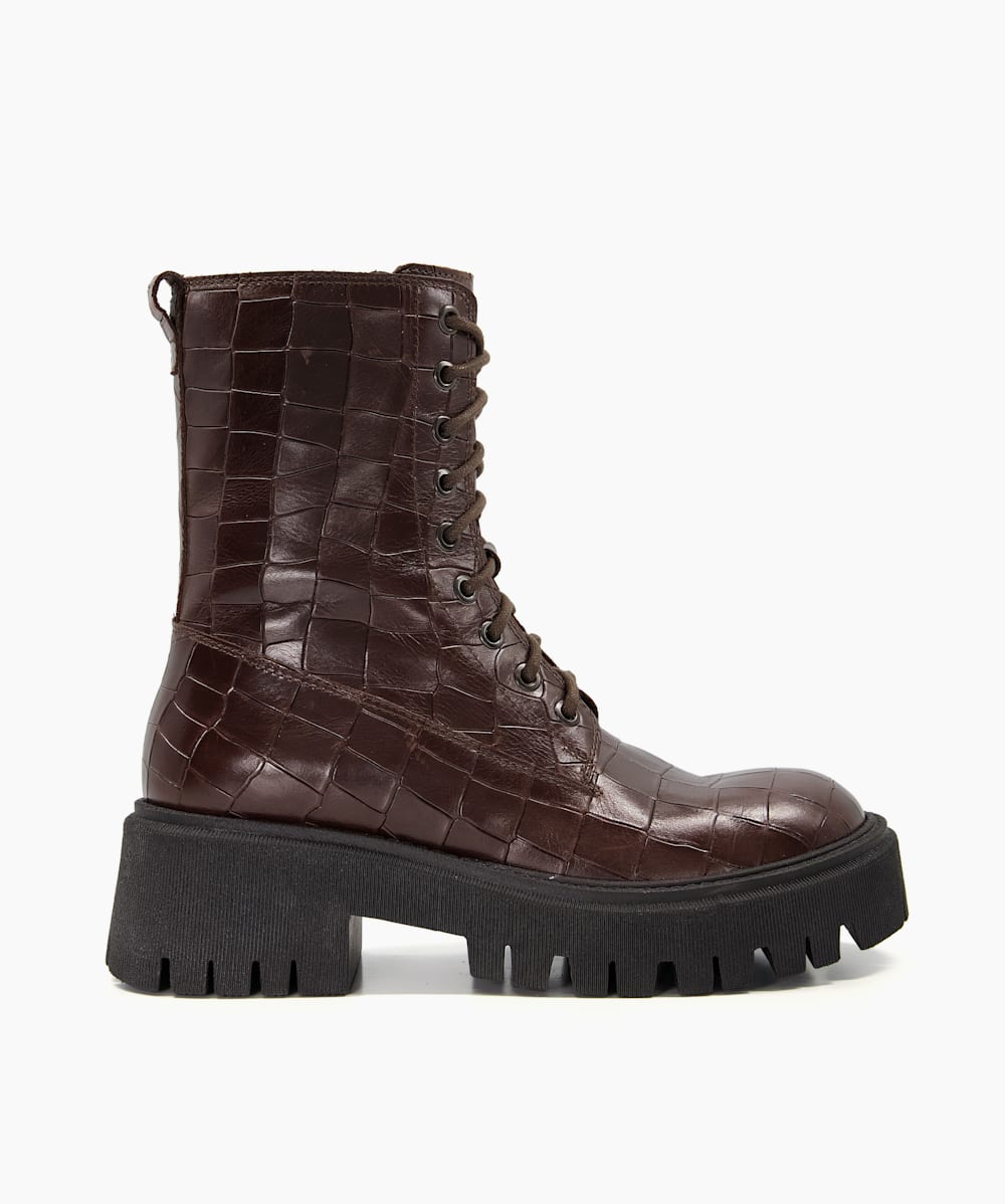 Croc lace up ankle boots outlet