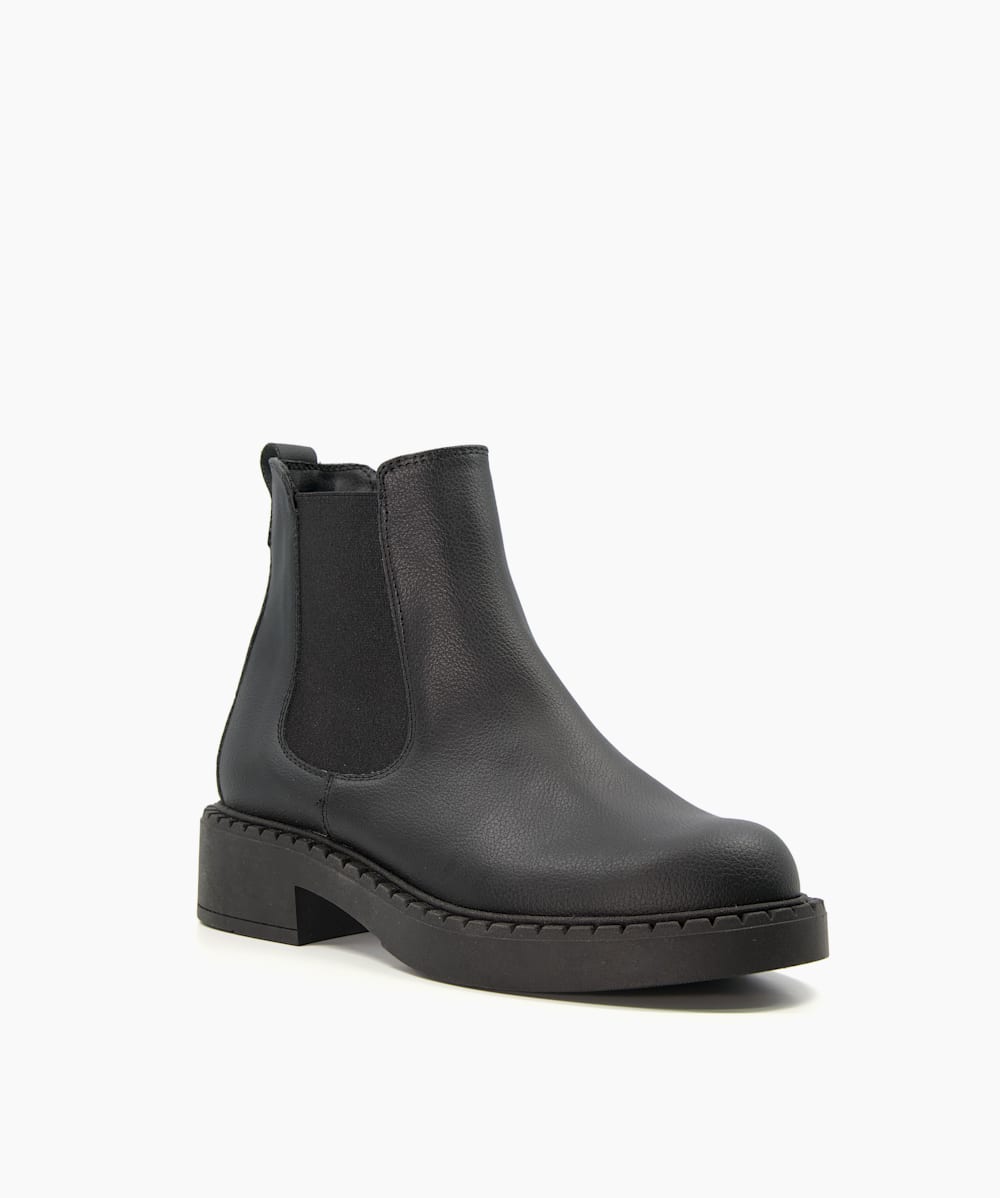 Porcher Black Grape Leather Chelsea Boots Dune London