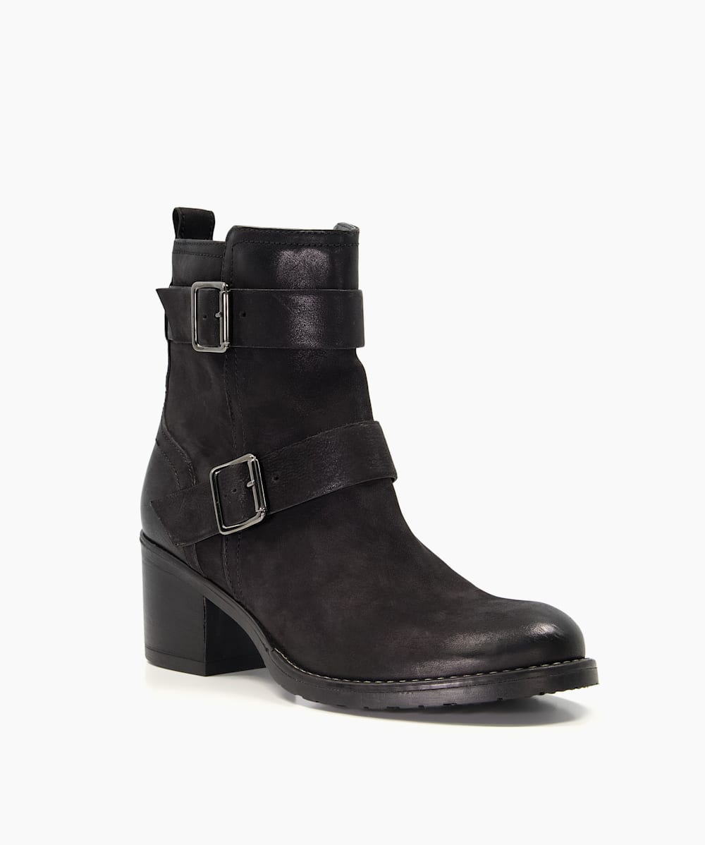 Buckle strap ankle discount boots