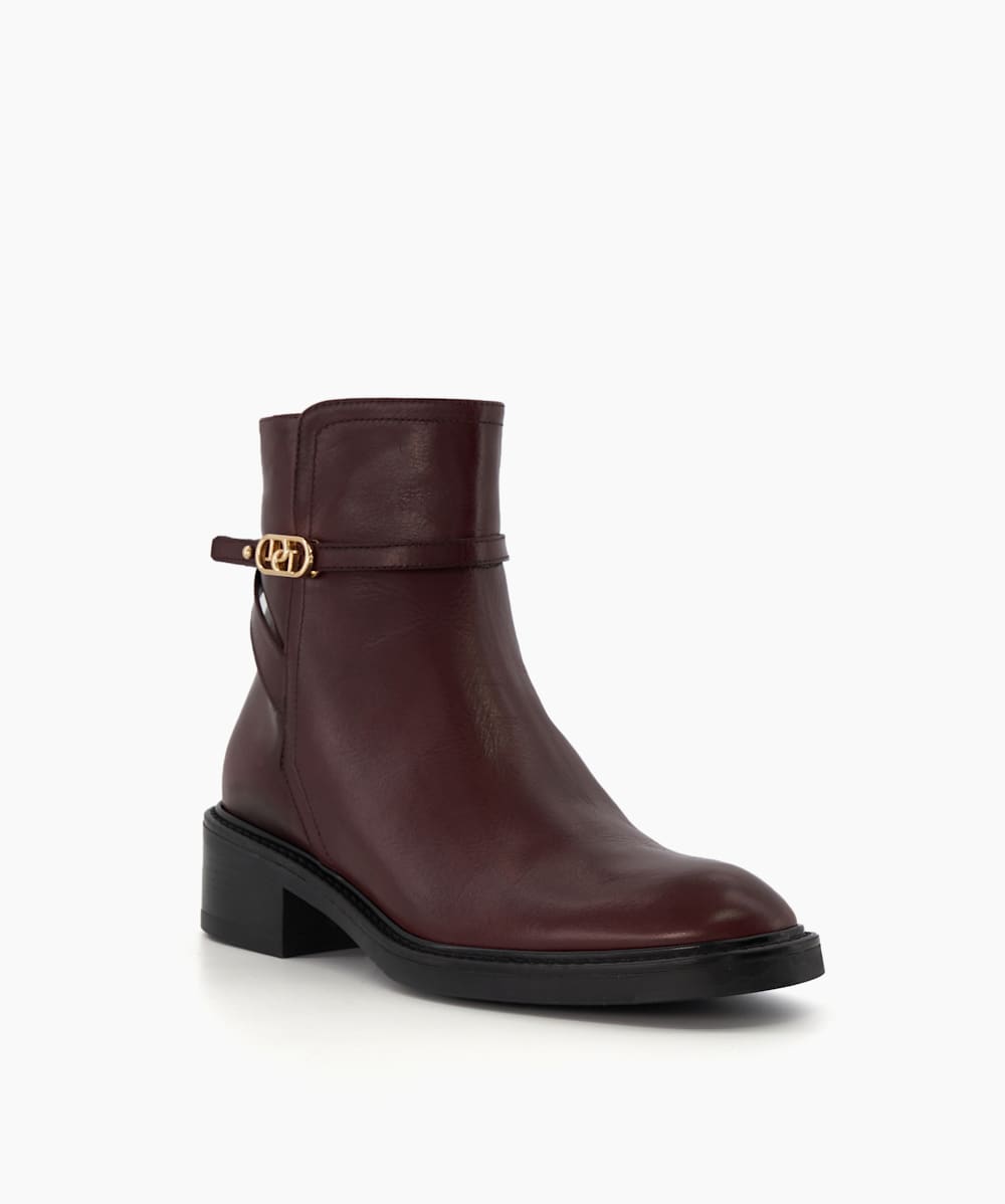 Burgundy buckle shop boots