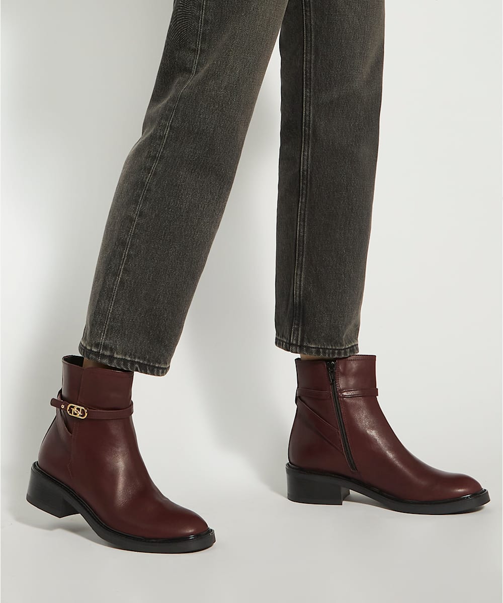 Dune burgundy clearance ankle boots
