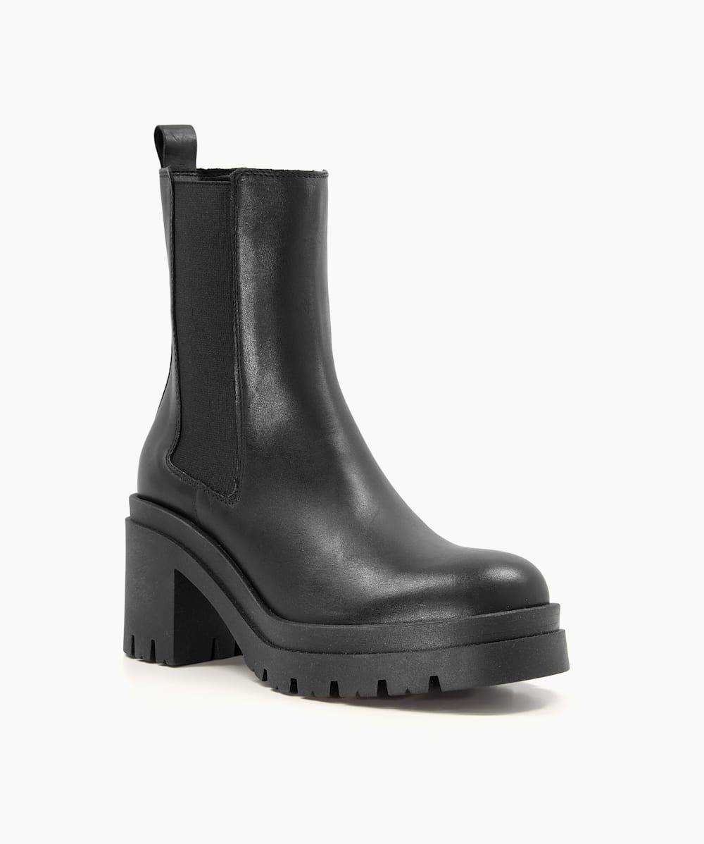 Black chunky heel chelsea boots best sale