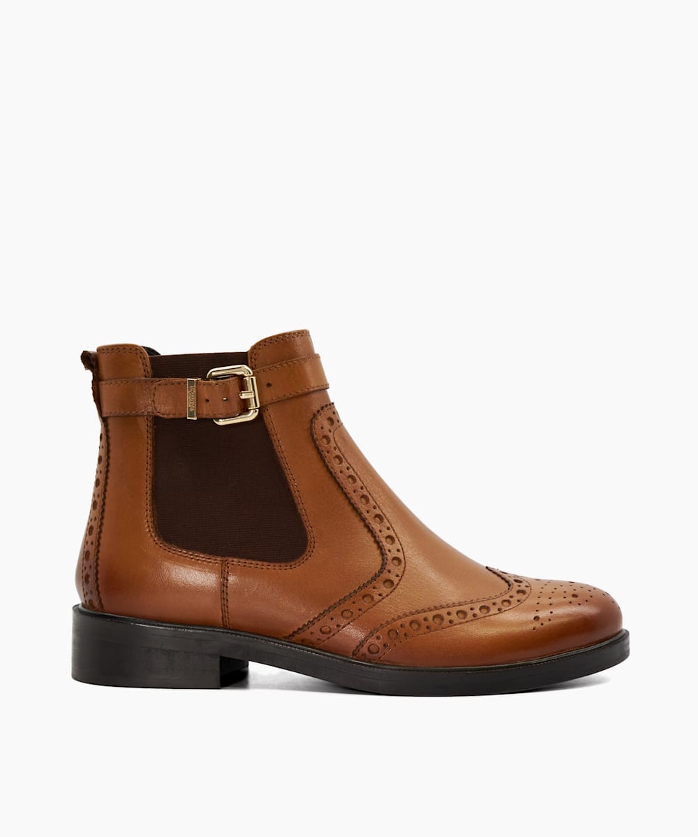 Womens tan brogue chelsea boots hot sale