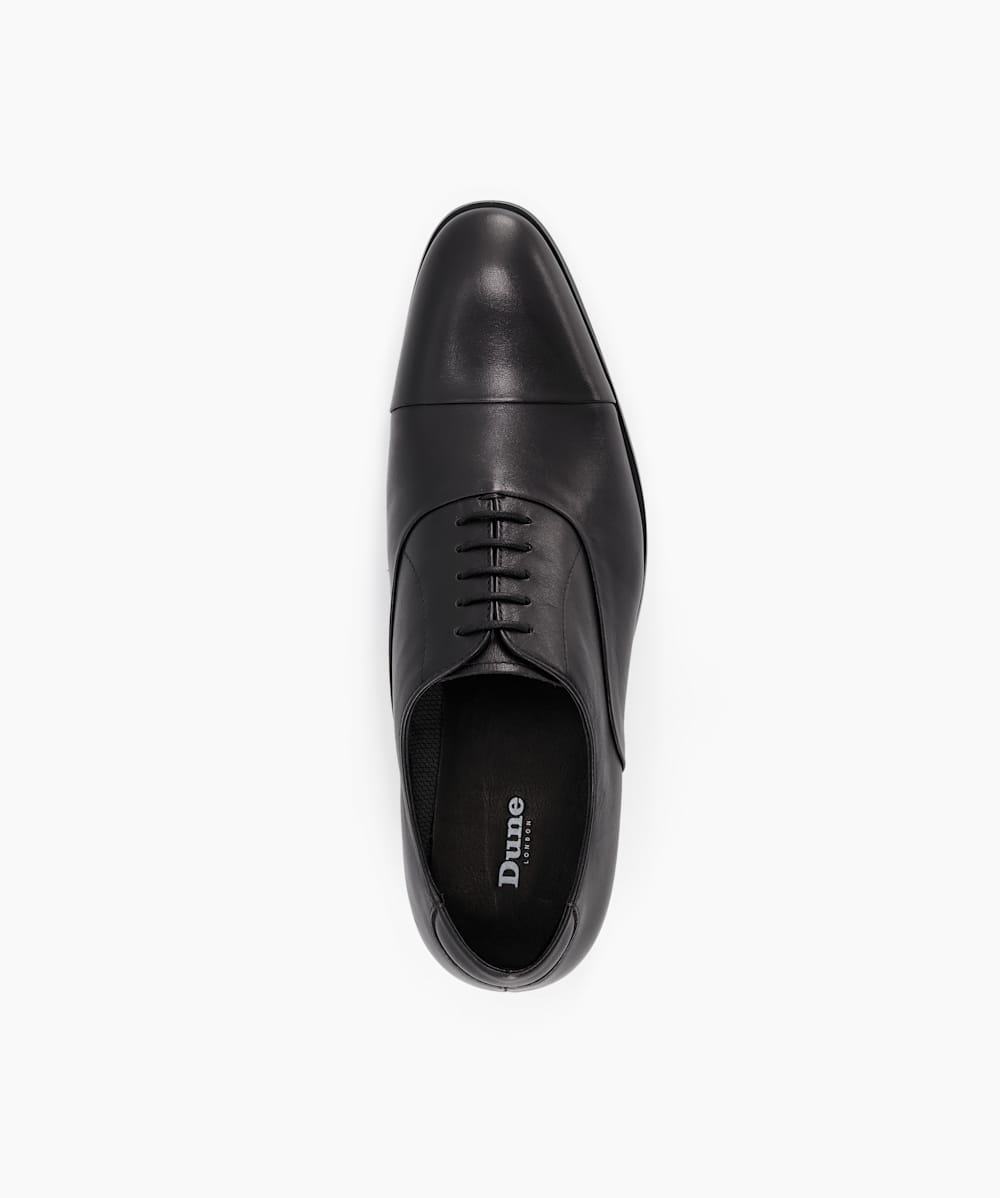 Secrecy Black Lace Up Oxford Shoes Dune London