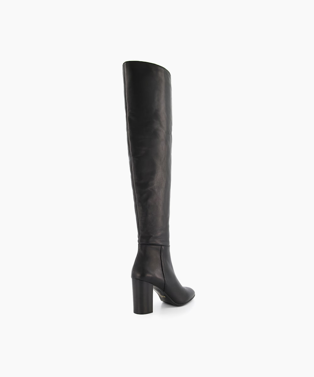 Tall black boots 2025 with chunky heel