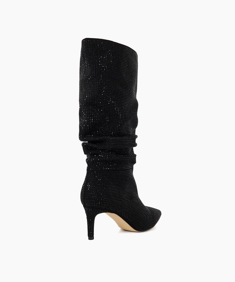Black slouch shop calf length boots