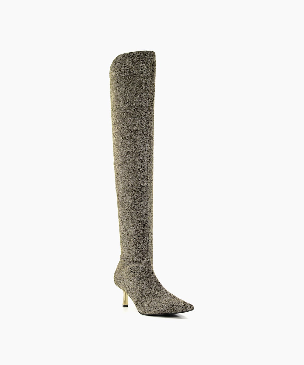 Over the knee store boots gold heel