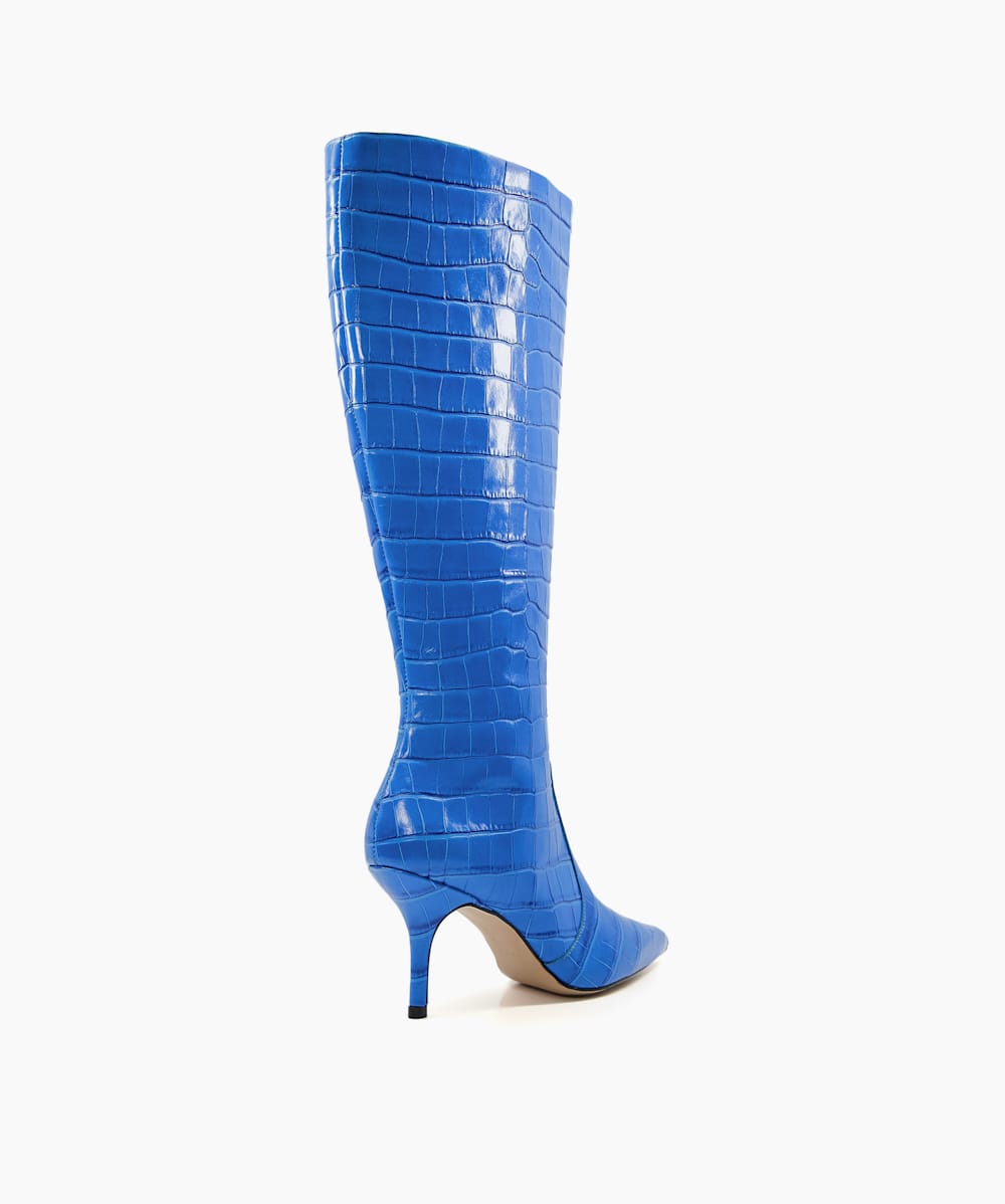 Cobalt blue knee high boots hot sale