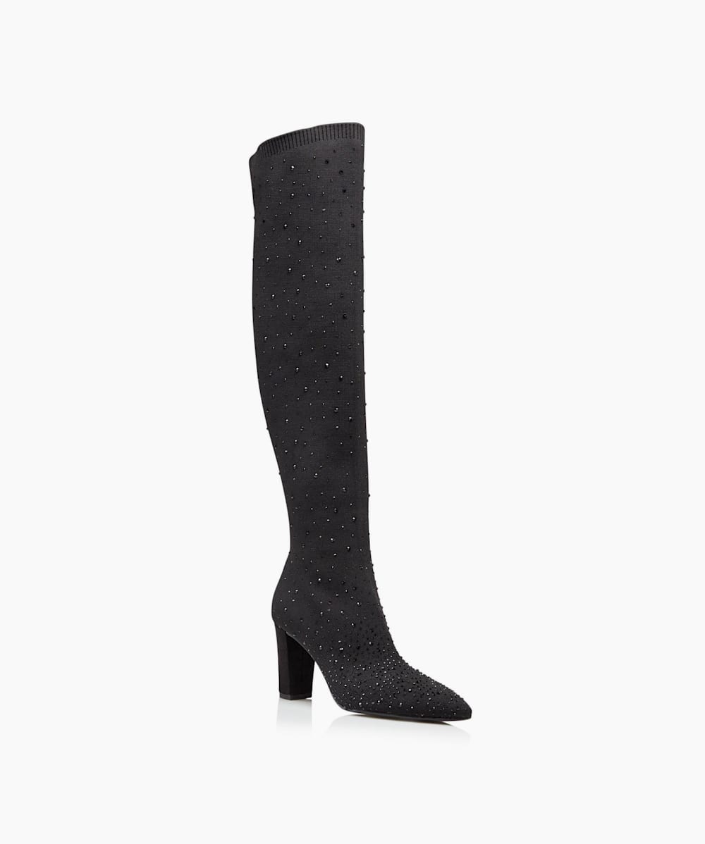 Embellished sock boots top