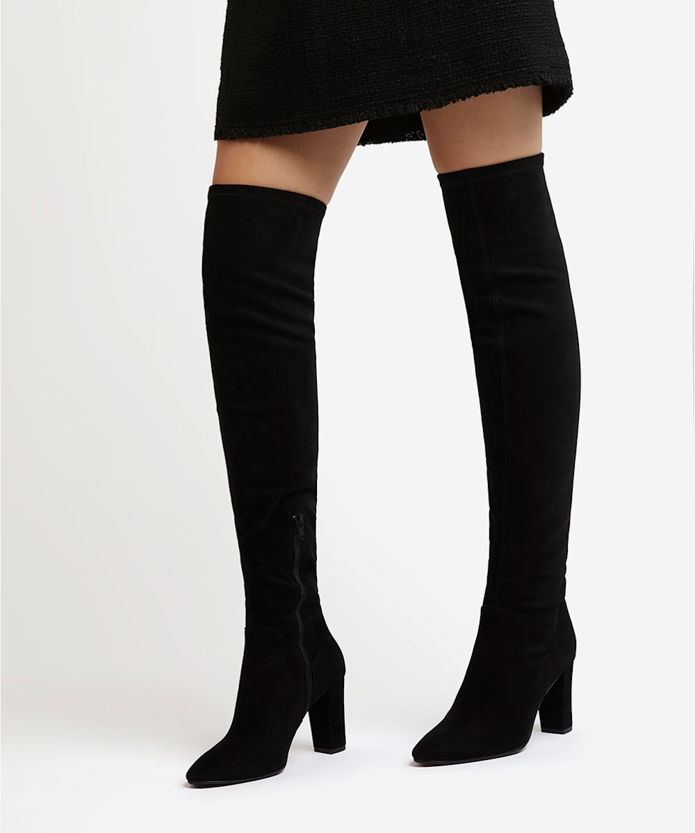 Dune black over online the knee boots