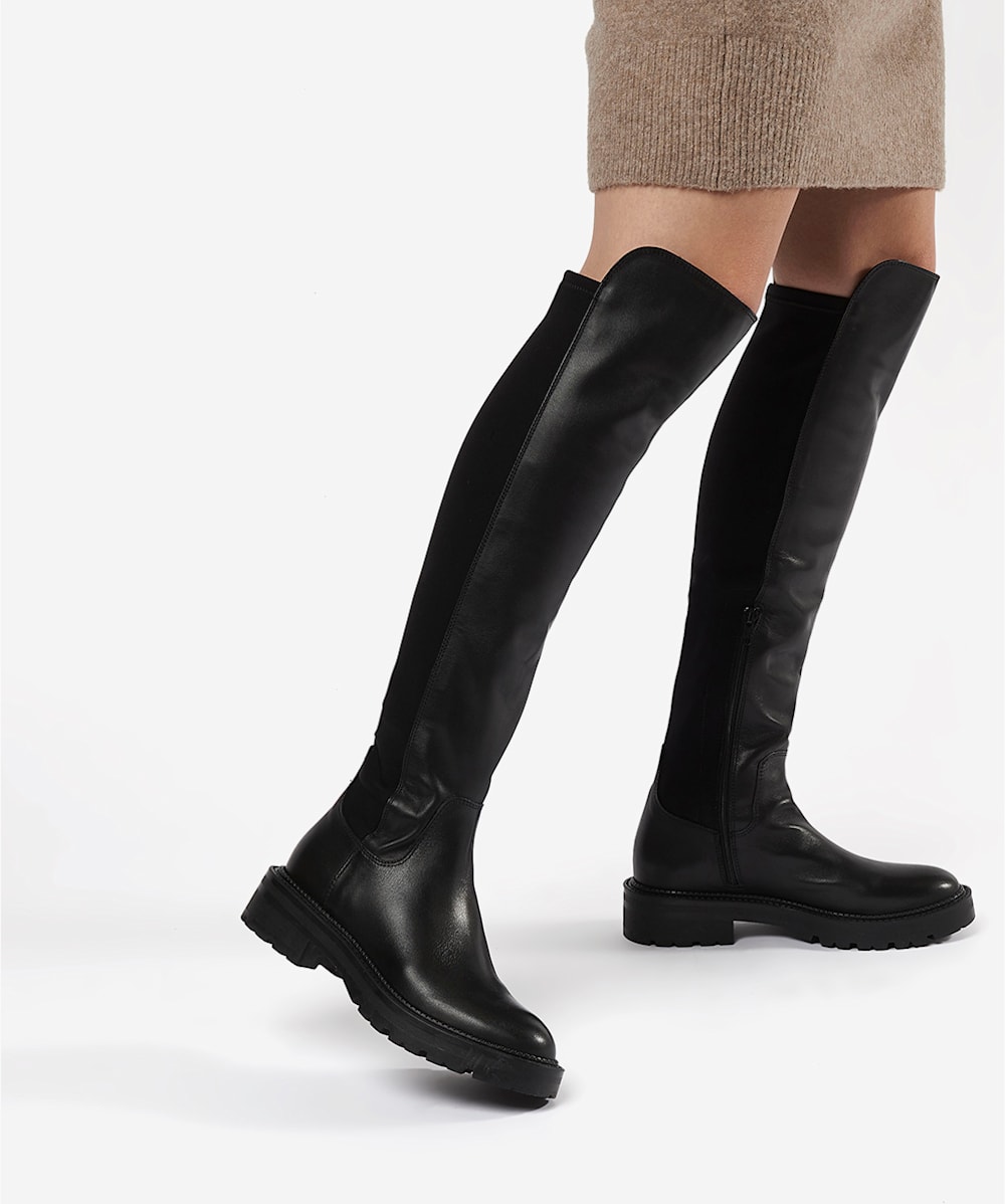 Dune knee high leather boots top