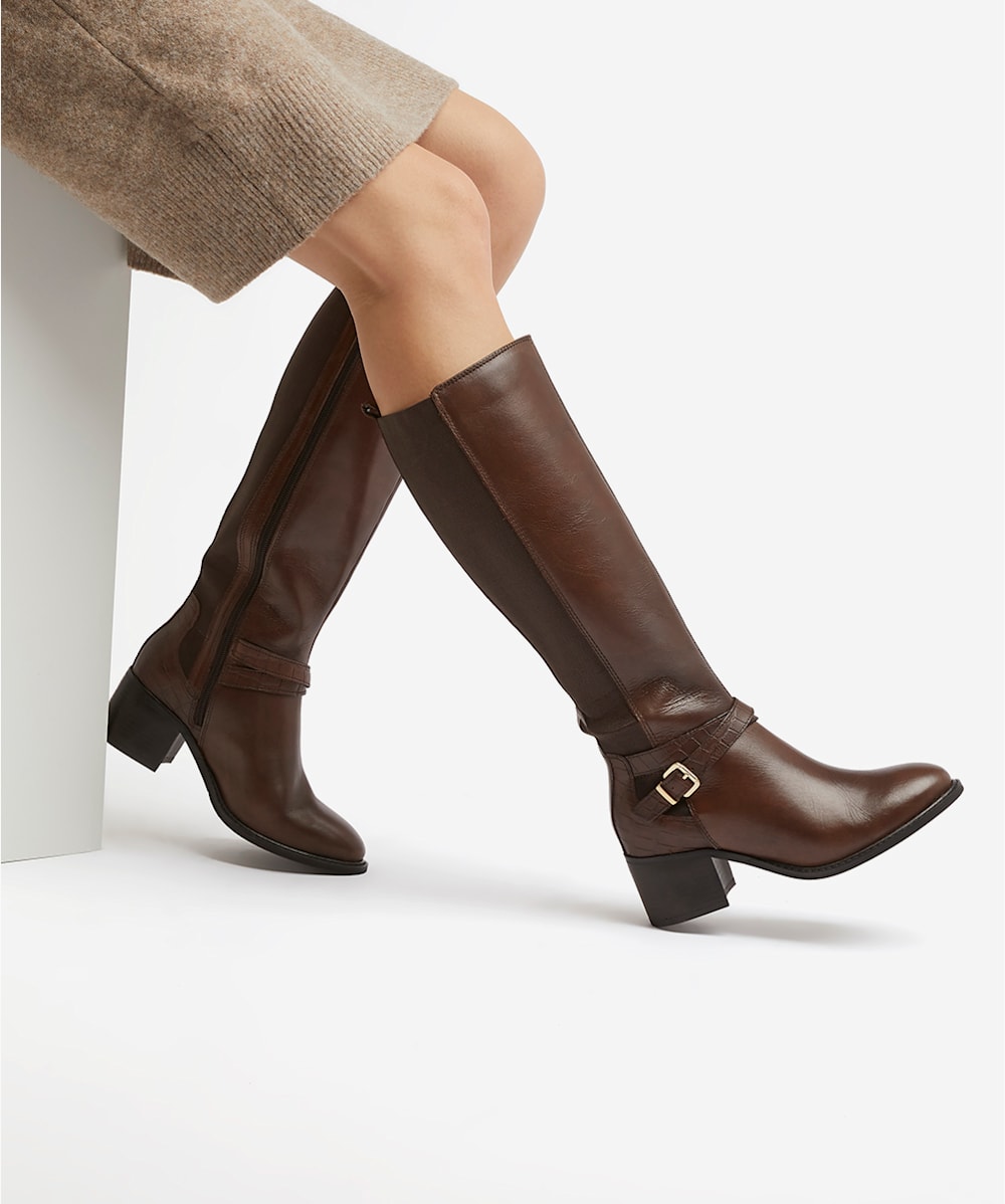 Dune long discount brown boots