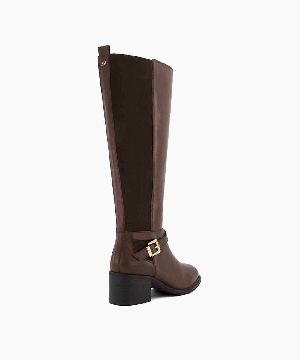 Dune brown knee cheap high boots