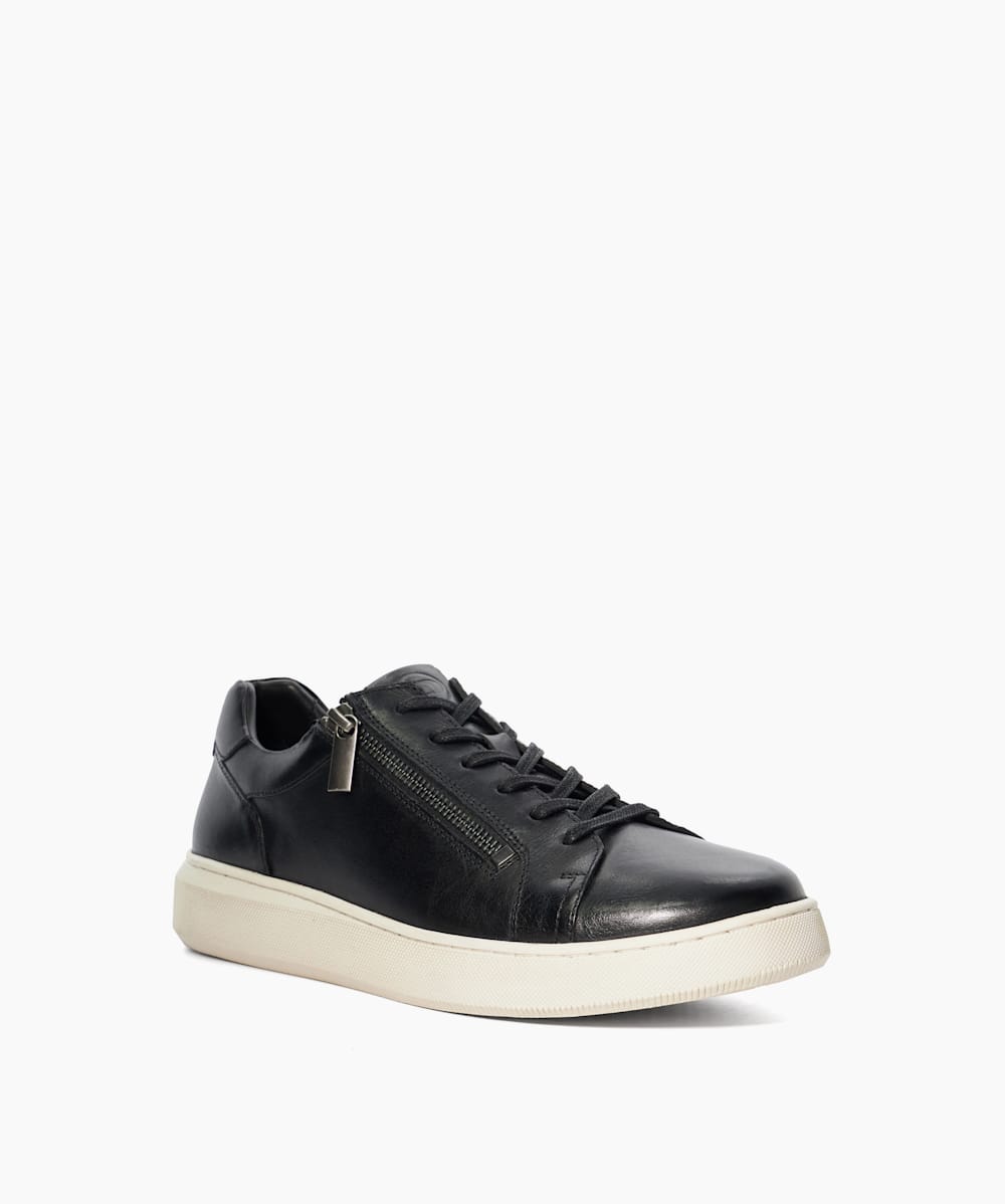 Mens black sale zip trainers