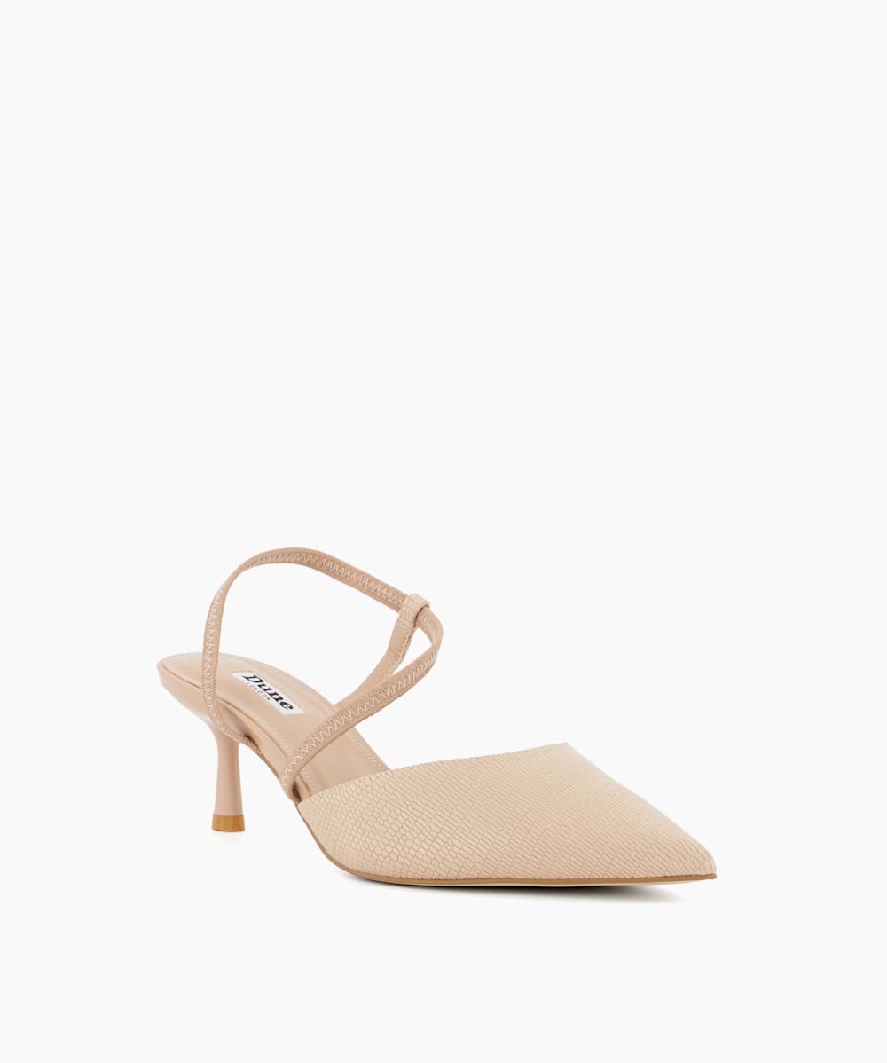 Citrus Nude Wide Fit Flare Heel Courts Dune London