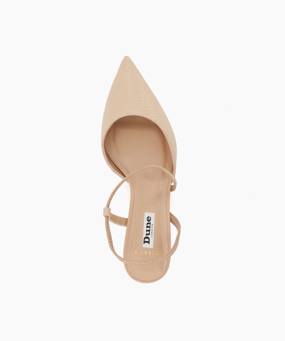 Citrus Nude Wide Fit Flare Heel Courts Dune London