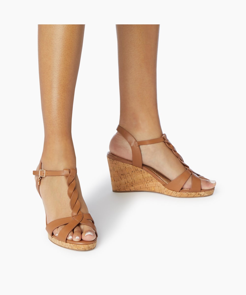 T bar online wedge sandals