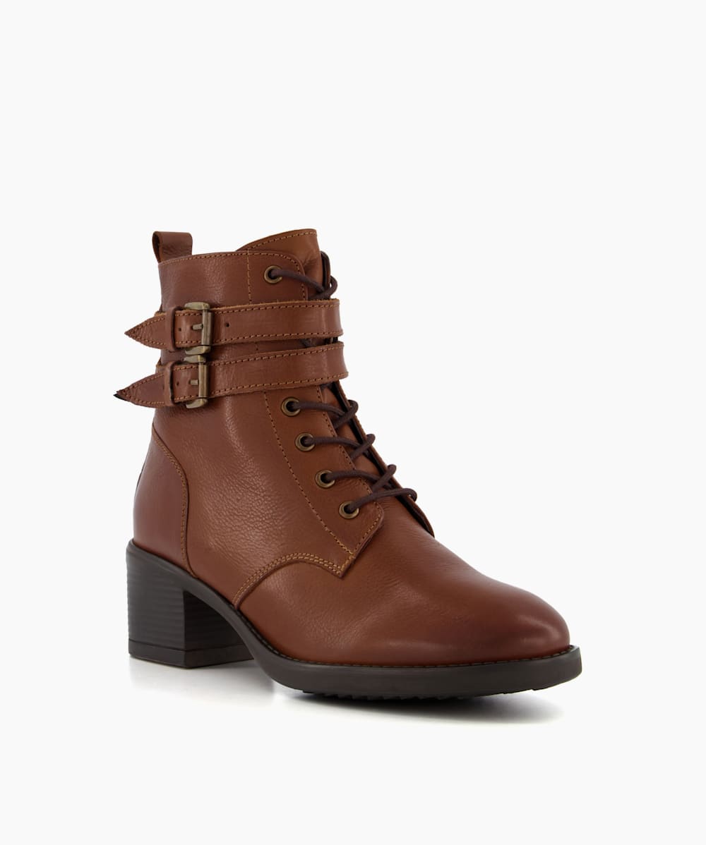 Ladies wide fit hotsell tan ankle boots