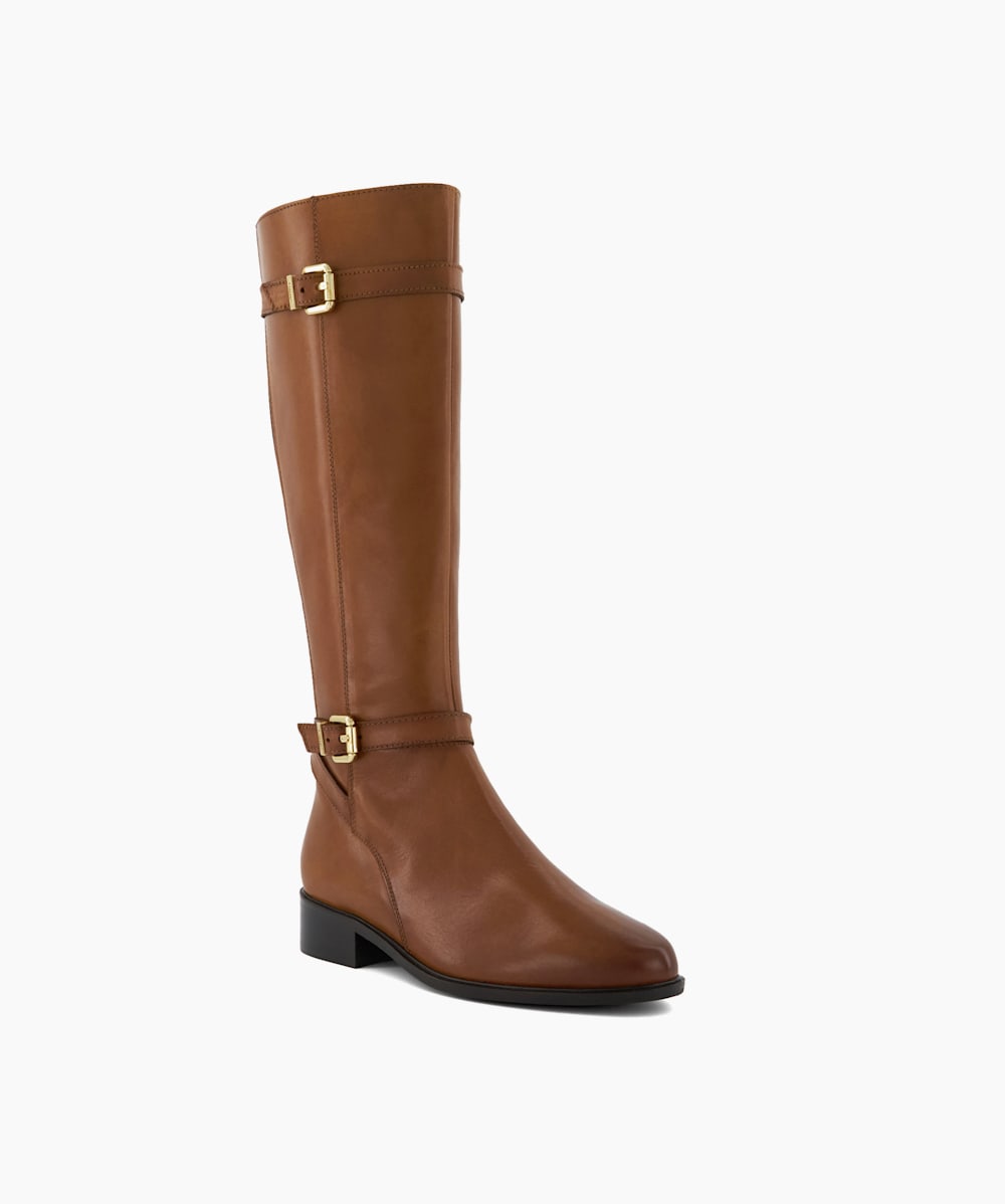 Tan wide fit outlet knee high boots
